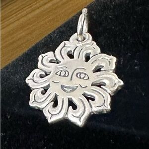 JAMES AVERY Sterling Silver Smiling Sun Sunbeam Charm Pendant; RETIRED